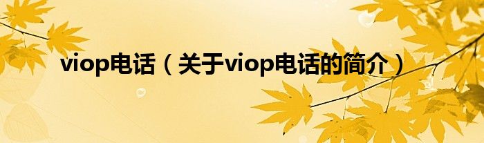 viop電話（關于viop電話的簡介）