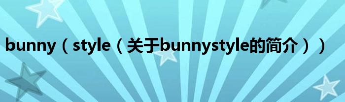 bunny（style（關(guān)于bunnystyle的簡介））