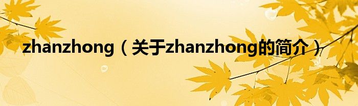 zhanzhong（關于zhanzhong的簡介）