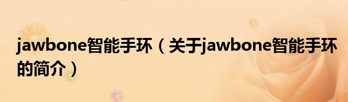 jawbone智能手環(huán)（關(guān)于jawbone智能手環(huán)的簡(jiǎn)介）