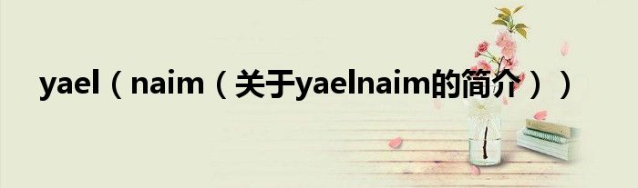 yael（naim（關(guān)于yaelnaim的簡(jiǎn)介））