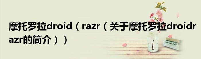 摩托羅拉droid（razr（關(guān)于摩托羅拉droidrazr的簡介））