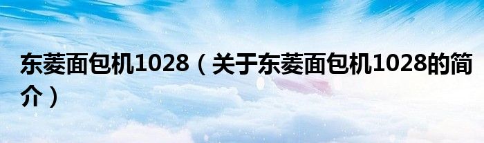 東菱面包機(jī)1028（關(guān)于東菱面包機(jī)1028的簡(jiǎn)介）