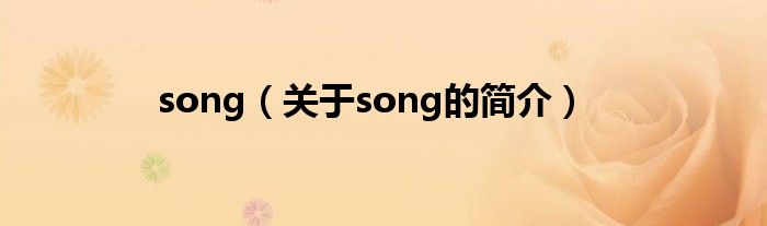 song（關(guān)于song的簡(jiǎn)介）