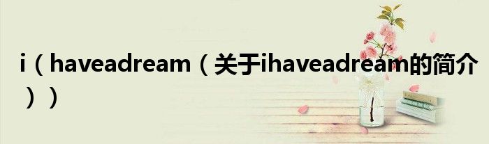 i（haveadream（關于ihaveadream的簡介））