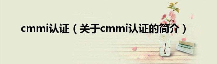 cmmi認(rèn)證（關(guān)于cmmi認(rèn)證的簡介）