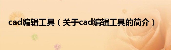 cad編輯工具（關(guān)于cad編輯工具的簡介）