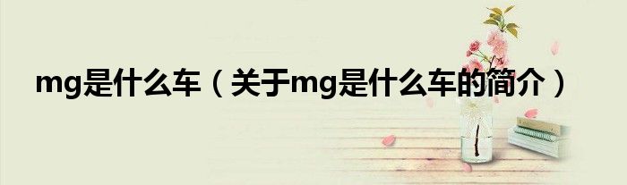 mg是什么車(chē)（關(guān)于mg是什么車(chē)的簡(jiǎn)介）