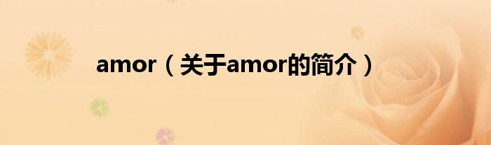 amor（關(guān)于amor的簡(jiǎn)介）