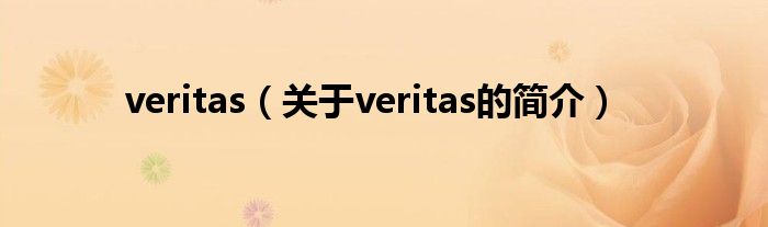 veritas（關(guān)于veritas的簡介）