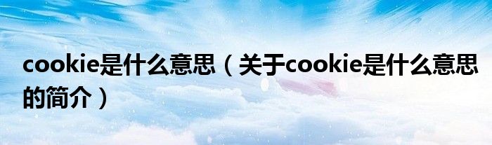 cookie是什么意思（關(guān)于cookie是什么意思的簡介）