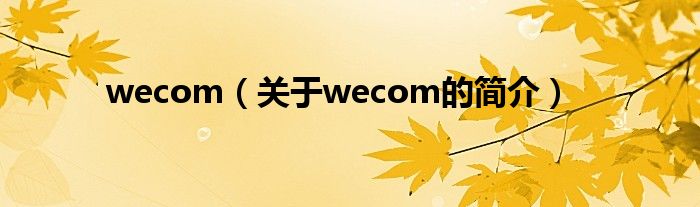 wecom（關(guān)于wecom的簡介）