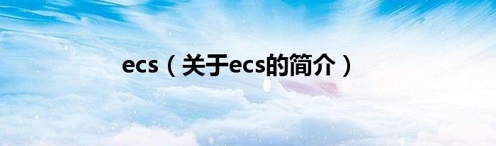 ecs（關于ecs的簡介）