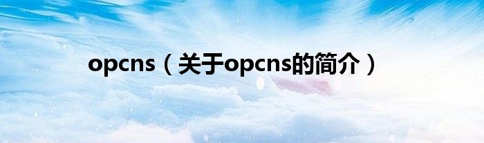 opcns（關于opcns的簡介）