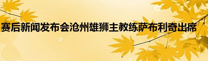 賽后新聞發(fā)布會滄州雄獅主教練薩布利奇出席