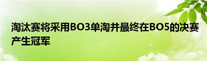 淘汰賽將采用BO3單淘并最終在BO5的決賽產(chǎn)生冠軍