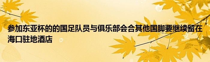 參加?xùn)|亞杯的的國(guó)足隊(duì)員與俱樂(lè)部會(huì)合其他國(guó)腳要繼續(xù)留在?？隈v地酒店