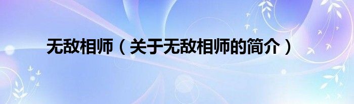 無敵相師（關(guān)于無敵相師的簡介）