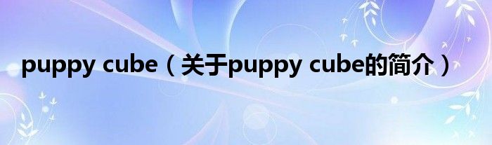 puppy cube（關于puppy cube的簡介）