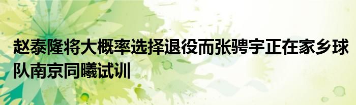 趙泰隆將大概率選擇退役而張騁宇正在家鄉(xiāng)球隊南京同曦試訓(xùn)