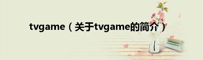 tvgame（關于tvgame的簡介）