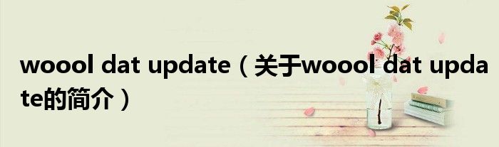 woool dat update（關(guān)于woool dat update的簡介）