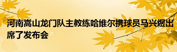 河南嵩山龍門隊(duì)主教練哈維爾攜球員馬興煜出席了發(fā)布會