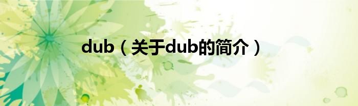 dub（關(guān)于dub的簡介）