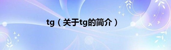 tg（關(guān)于tg的簡介）