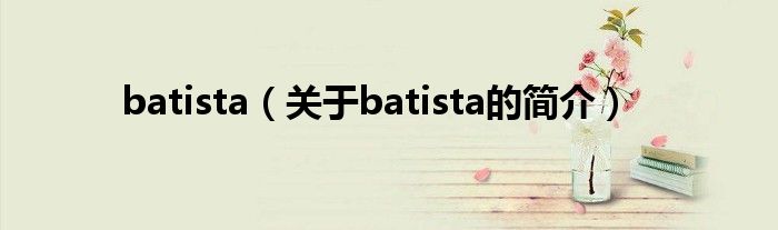 batista（關于batista的簡介）