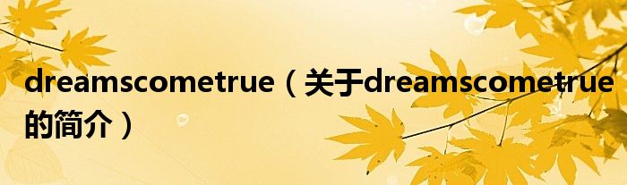 dreamscometrue（關(guān)于dreamscometrue的簡(jiǎn)介）