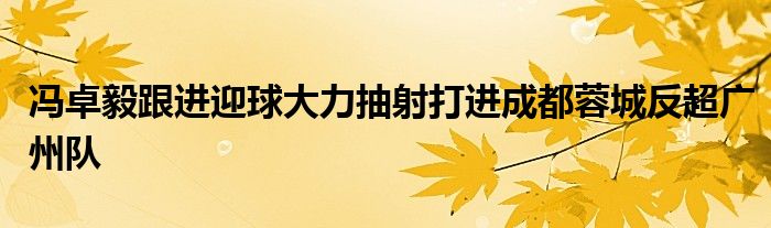 馮卓毅跟進(jìn)迎球大力抽射打進(jìn)成都蓉城反超廣州隊(duì)