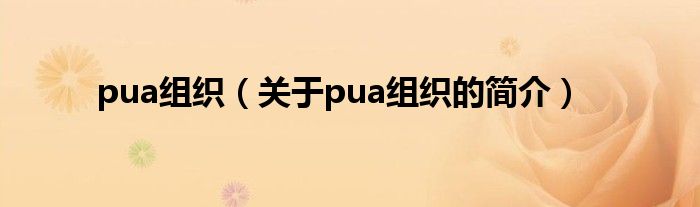 pua組織（關于pua組織的簡介）