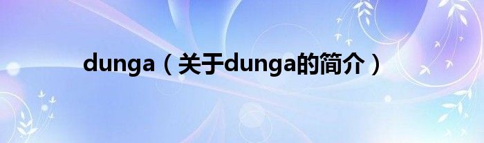 dunga（關(guān)于dunga的簡(jiǎn)介）