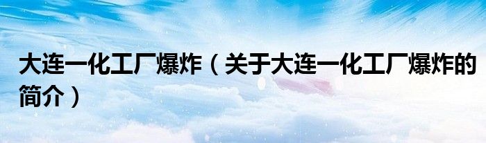 大連一化工廠爆炸（關于大連一化工廠爆炸的簡介）