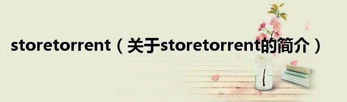 storetorrent（關于storetorrent的簡介）