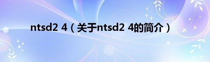 ntsd2 4（關(guān)于ntsd2 4的簡(jiǎn)介）