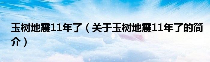 玉樹地震11年了（關(guān)于玉樹地震11年了的簡(jiǎn)介）