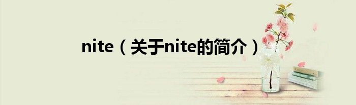 nite（關于nite的簡介）