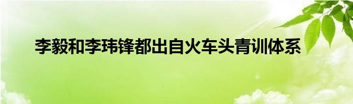 李毅和李瑋鋒都出自火車頭青訓體系