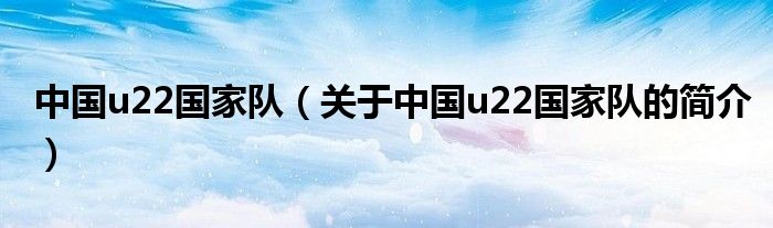 中國u22國家隊（關(guān)于中國u22國家隊的簡介）