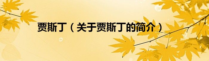 賈斯?。P(guān)于賈斯丁的簡(jiǎn)介）