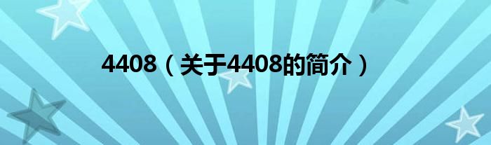 4408（關(guān)于4408的簡介）