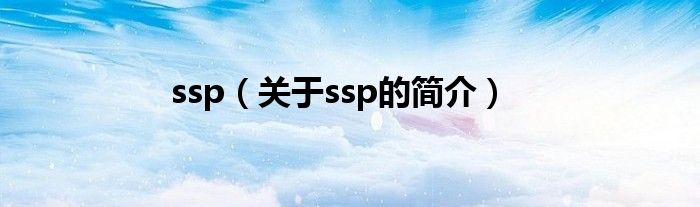 ssp（關于ssp的簡介）