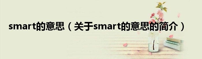 smart的意思（關于smart的意思的簡介）