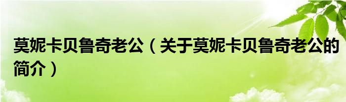 莫妮卡貝魯奇老公（關于莫妮卡貝魯奇老公的簡介）