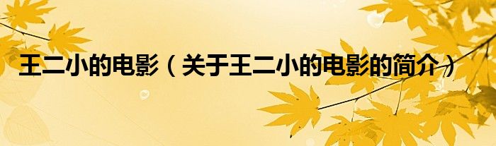 王二小的電影（關(guān)于王二小的電影的簡(jiǎn)介）