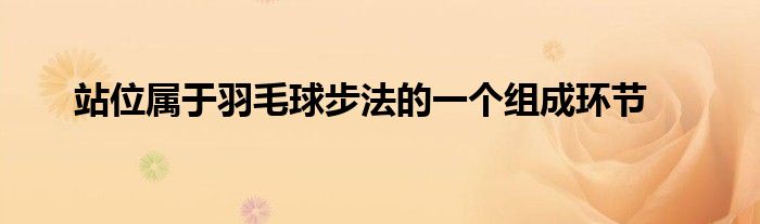 站位屬于羽毛球步法的一個組成環(huán)節(jié)