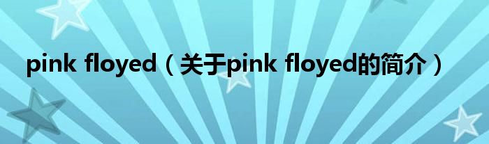 pink floyed（關(guān)于pink floyed的簡(jiǎn)介）