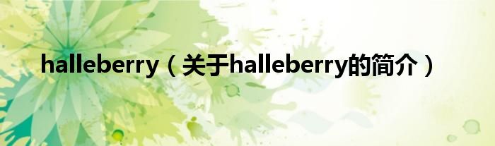 halleberry（關(guān)于halleberry的簡(jiǎn)介）